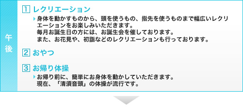 午後の行事 午後の行事